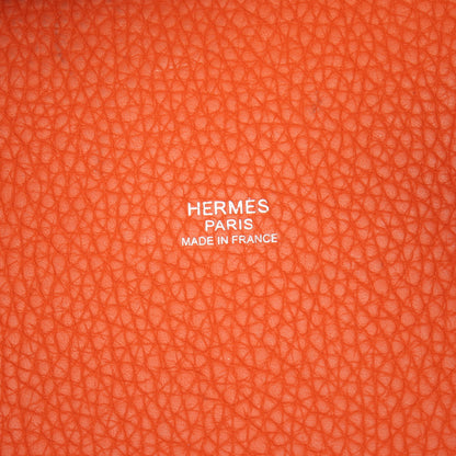ピコタンロックPM ハンドバッグ トリヨンクレマンス オレンジ シルバー金具 T刻印 エルメス バッグ HERMES