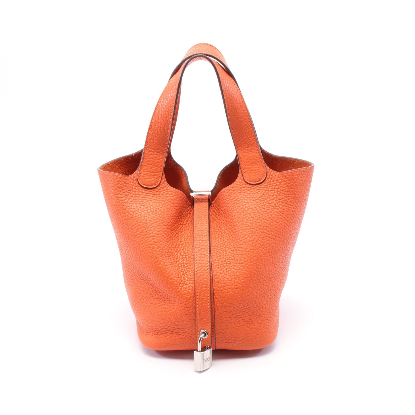 ピコタンロックPM ハンドバッグ トリヨンクレマンス オレンジ シルバー金具 T刻印 エルメス バッグ HERMES