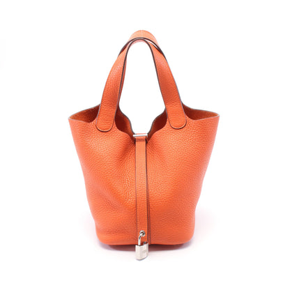 ピコタンロックPM ハンドバッグ トリヨンクレマンス オレンジ シルバー金具 T刻印 エルメス バッグ HERMES