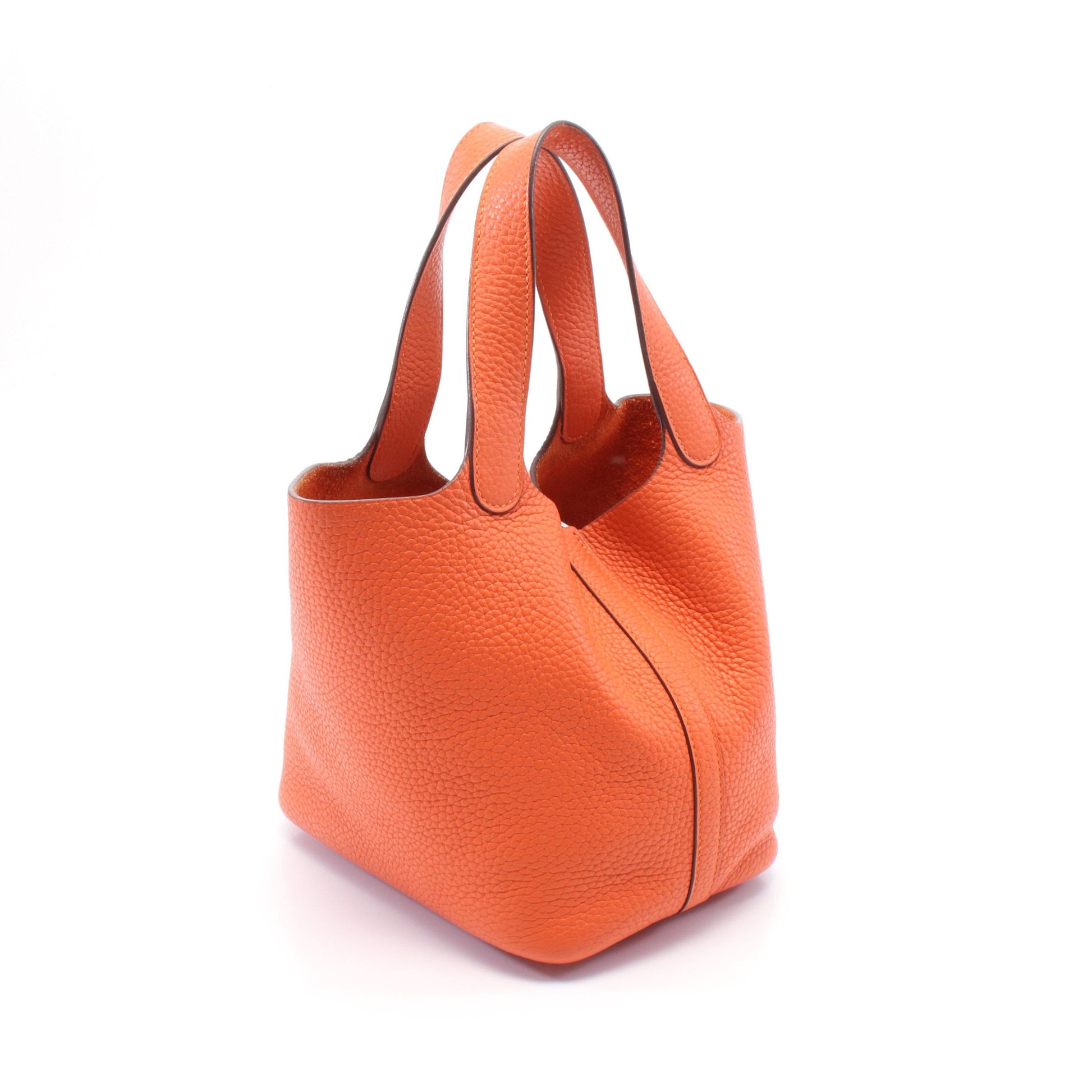 ピコタンロックPM ハンドバッグ トリヨンクレマンス オレンジ シルバー金具 T刻印 エルメス バッグ HERMES