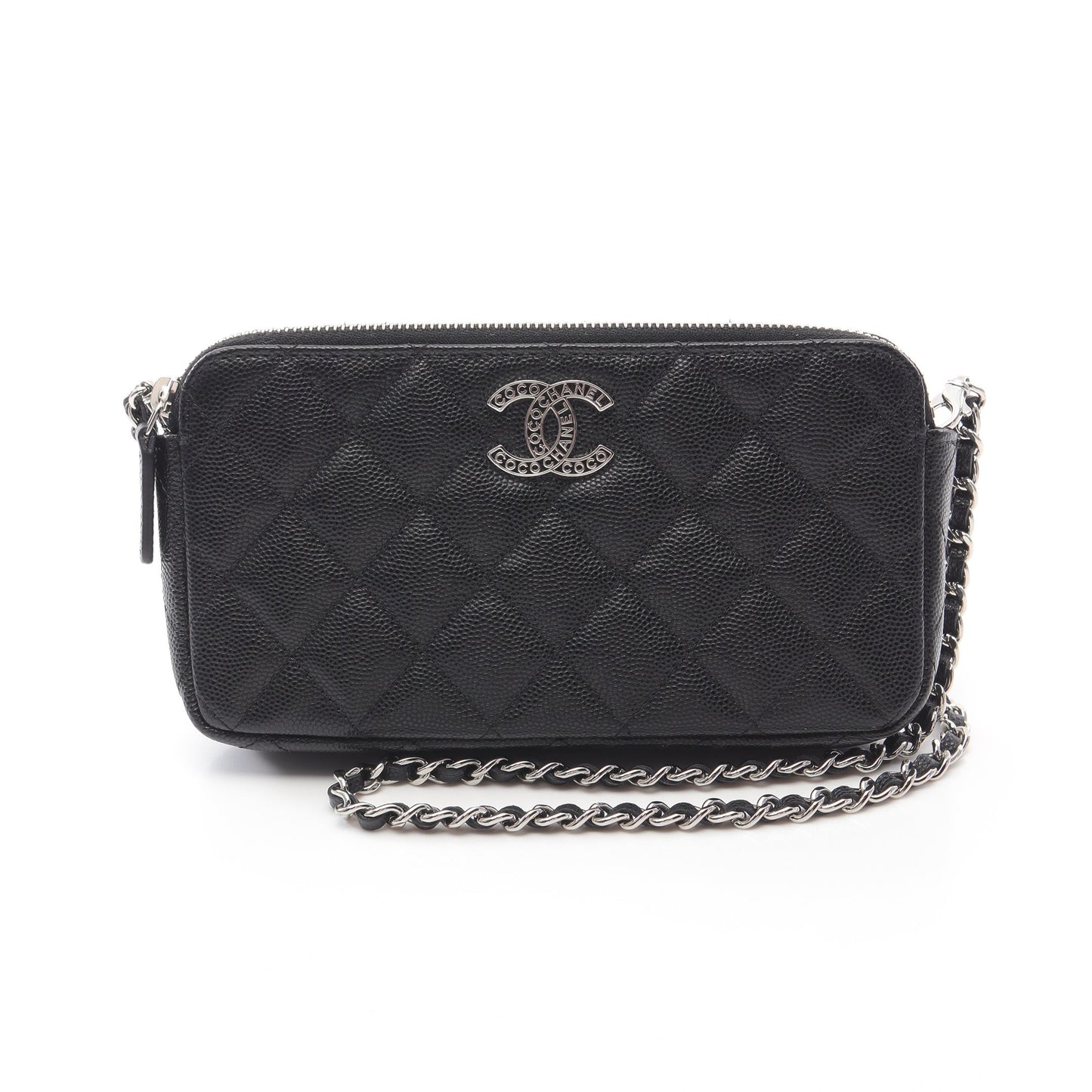 マトラッセ チェーンウォレット キャビアスキン ブラック シルバー金具 シャネル バッグ CHANEL