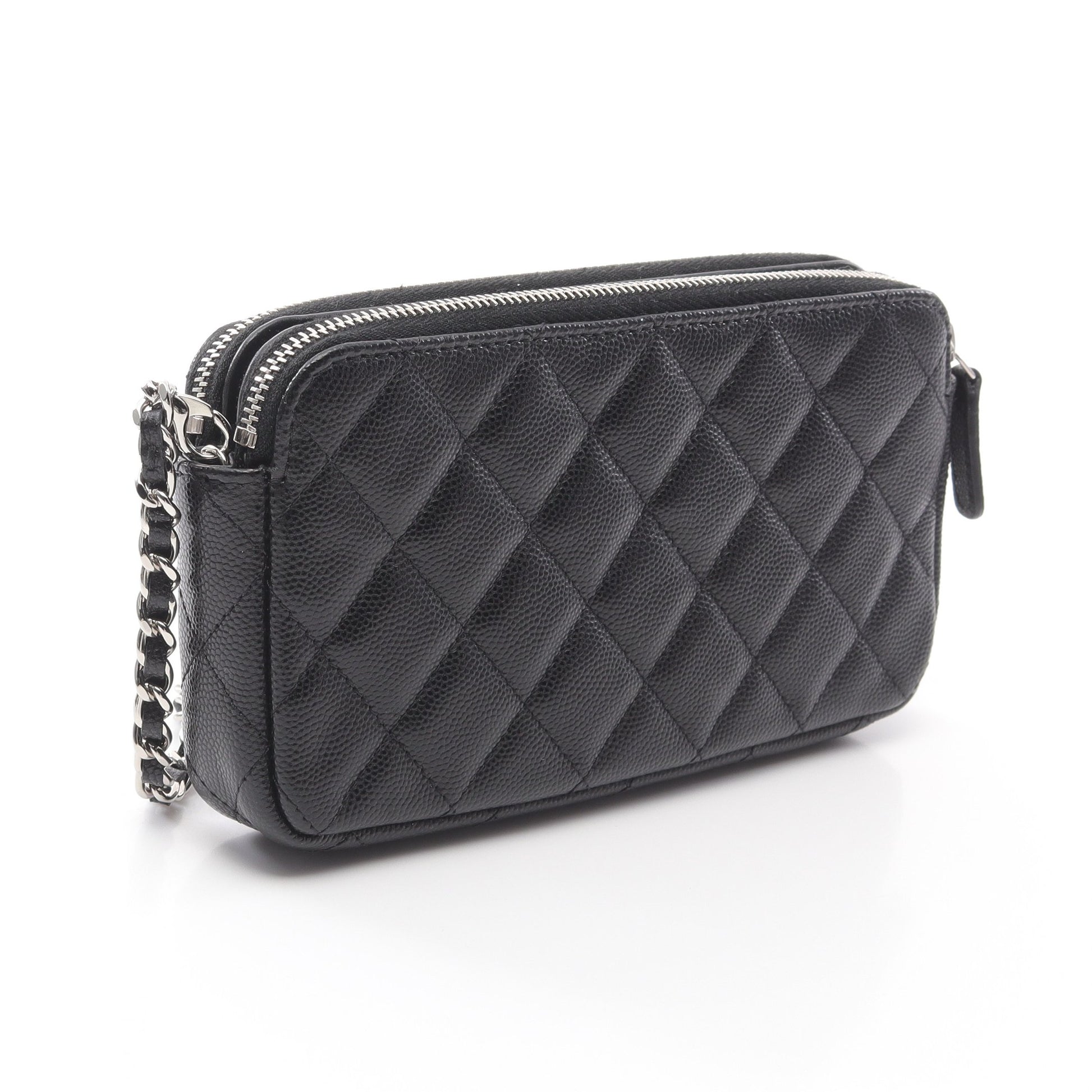 マトラッセ チェーンウォレット キャビアスキン ブラック シルバー金具 シャネル バッグ CHANEL