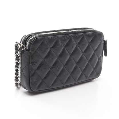 マトラッセ チェーンウォレット キャビアスキン ブラック シルバー金具 シャネル バッグ CHANEL