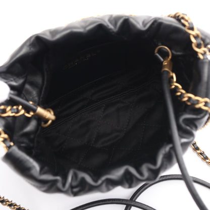 CHANEL 22 ミニ チェーンショルダーバッグ レザー ブラック ゴールド金具 シャネル バッグ CHANEL