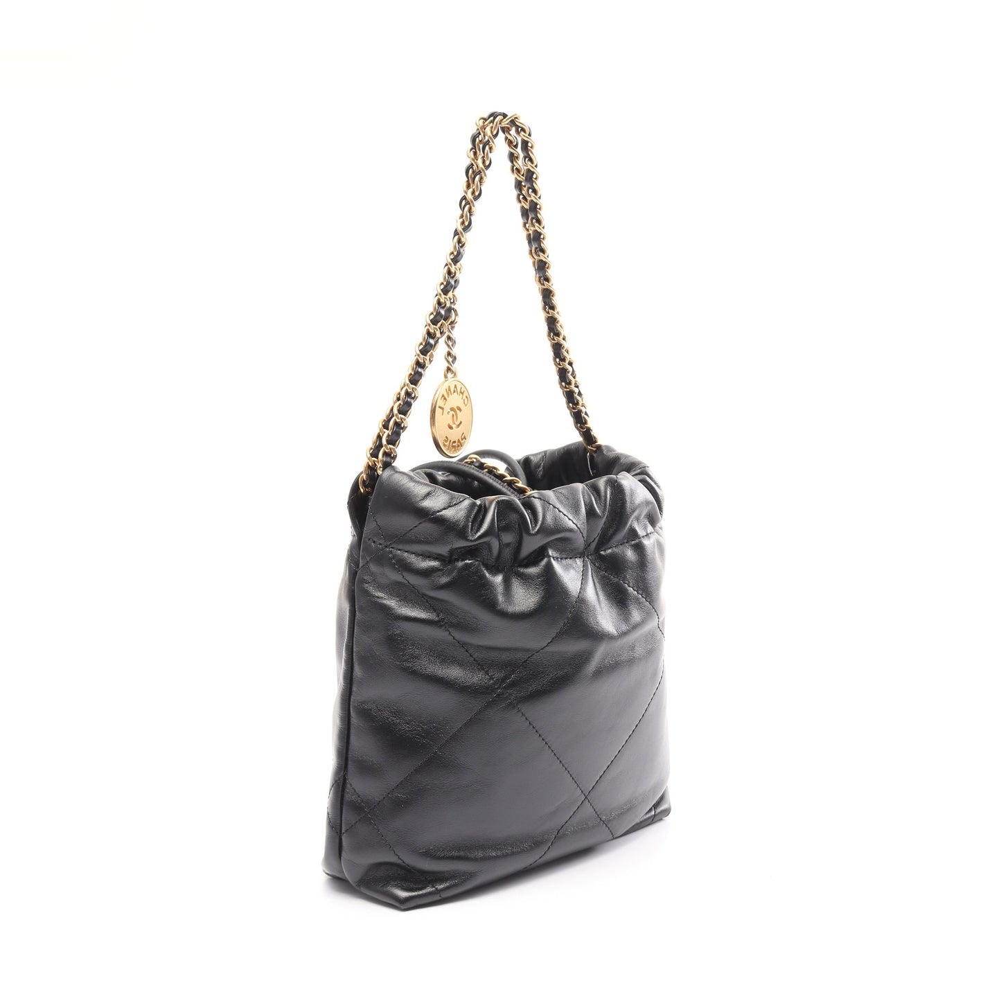 CHANEL 22 ミニ チェーンショルダーバッグ レザー ブラック ゴールド金具 シャネル バッグ CHANEL