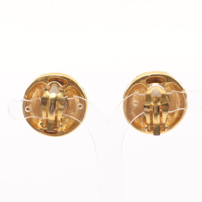 ココマーク ラウンド イヤリング GP ラインストーン ゴールド クリア  