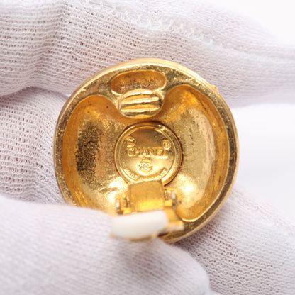 ココマーク ラウンド イヤリング GP ラインストーン ゴールド クリア  