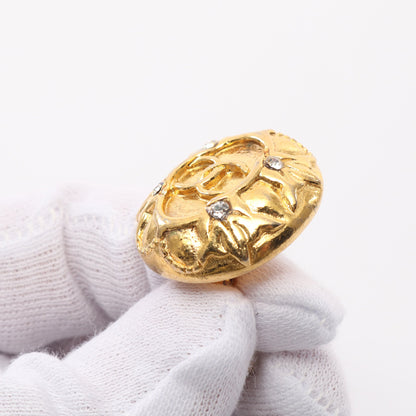 ココマーク ラウンド イヤリング GP ラインストーン ゴールド クリア  