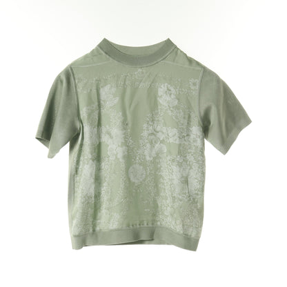 BRIDES de GALA en fleurs ニット 半袖 シルク ライトグリーン スカーフ切替 エルメス トップス HERMES
