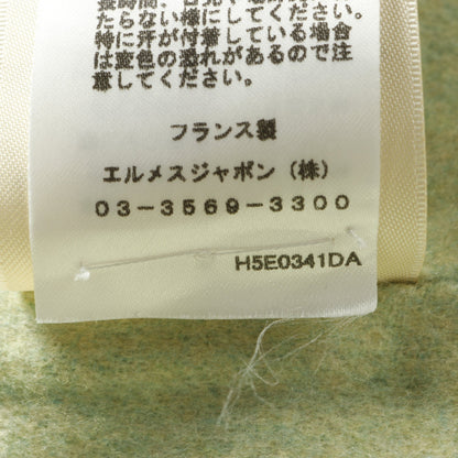 ミニ スカート 花柄 刺繍 カシミヤ ライトグリーン エルメス ボトムス HERMES