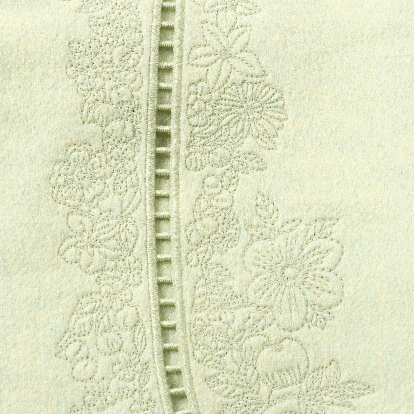 ミニ スカート 花柄 刺繍 カシミヤ ライトグリーン エルメス ボトムス HERMES