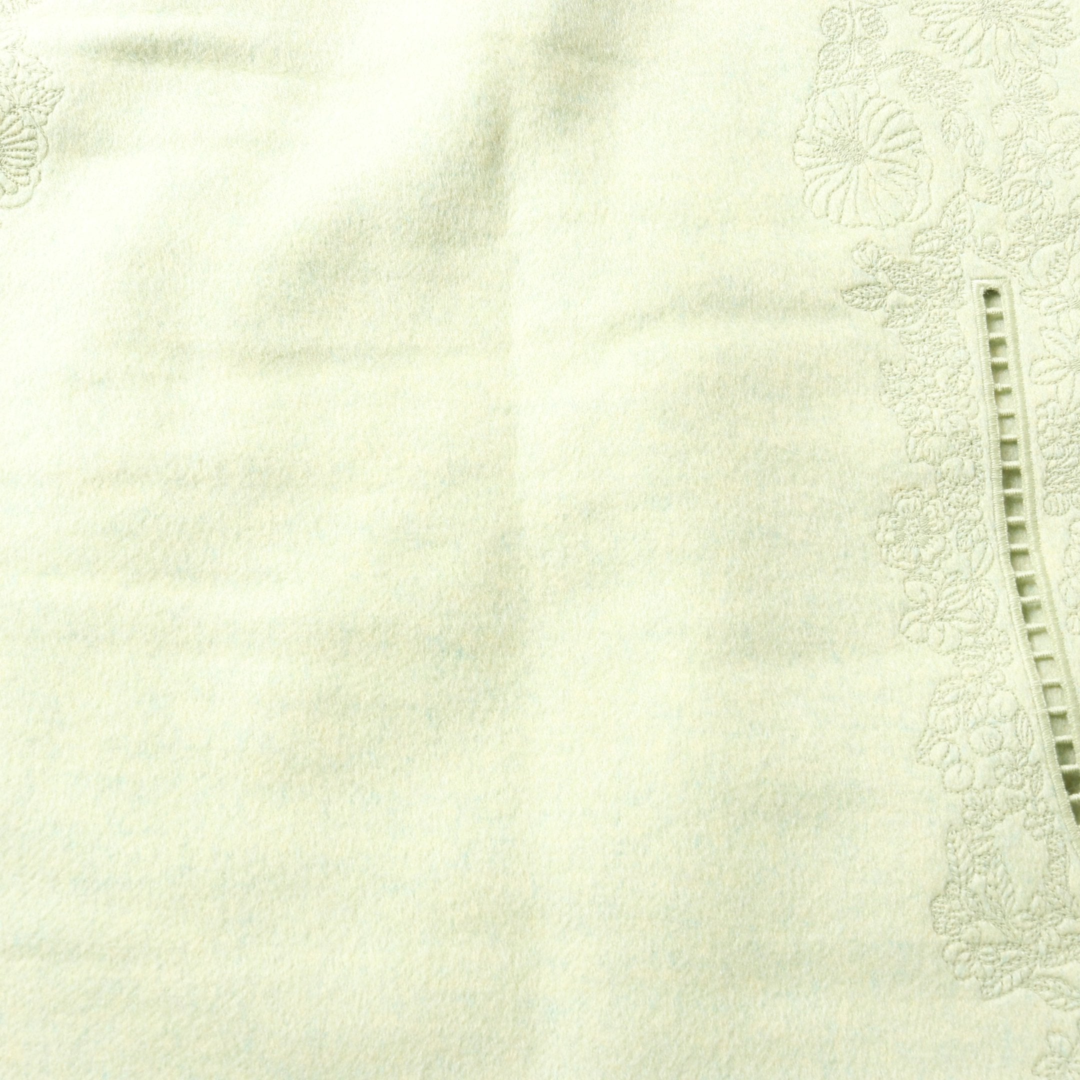 ミニ スカート 花柄 刺繍 カシミヤ ライトグリーン エルメス – RECLO