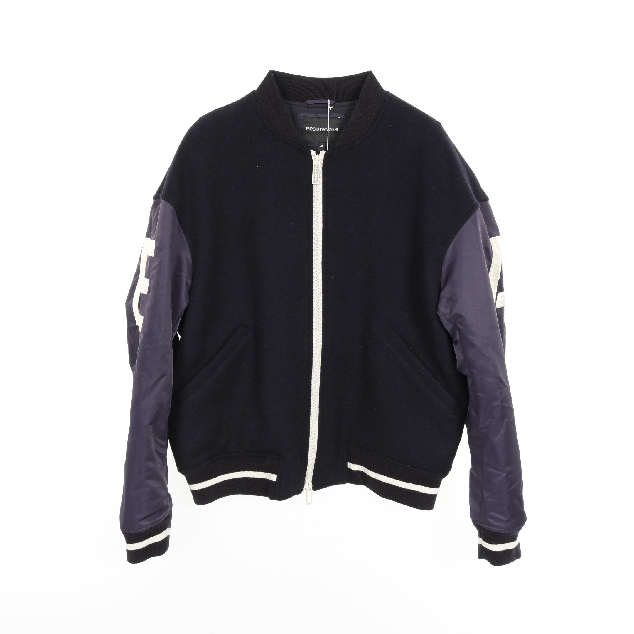 スタジャン ウール ナイロン ダークネイビー ダークパープル