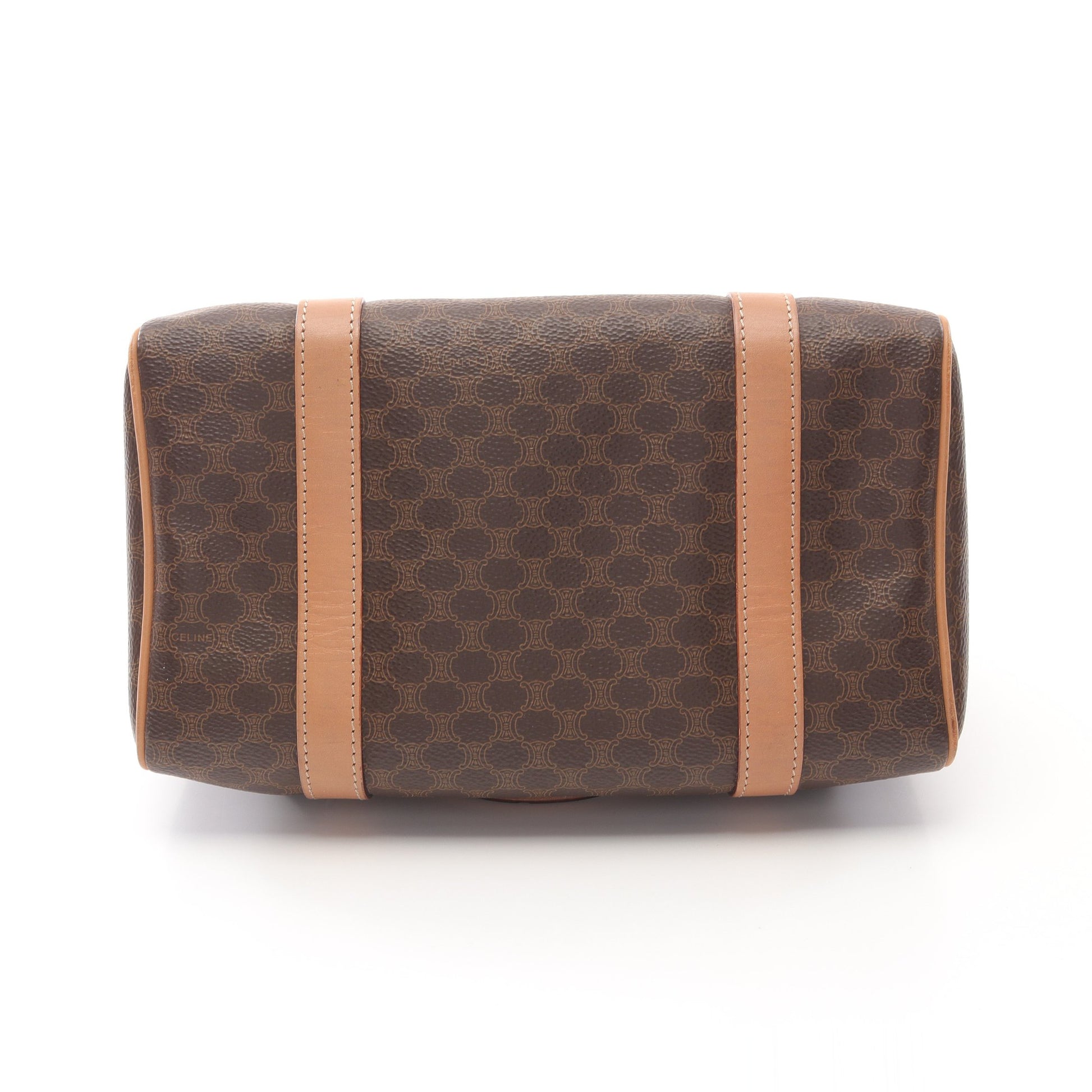 マカダム ハンドバッグ ミニボストンバッグ PVC レザー ブラウン  