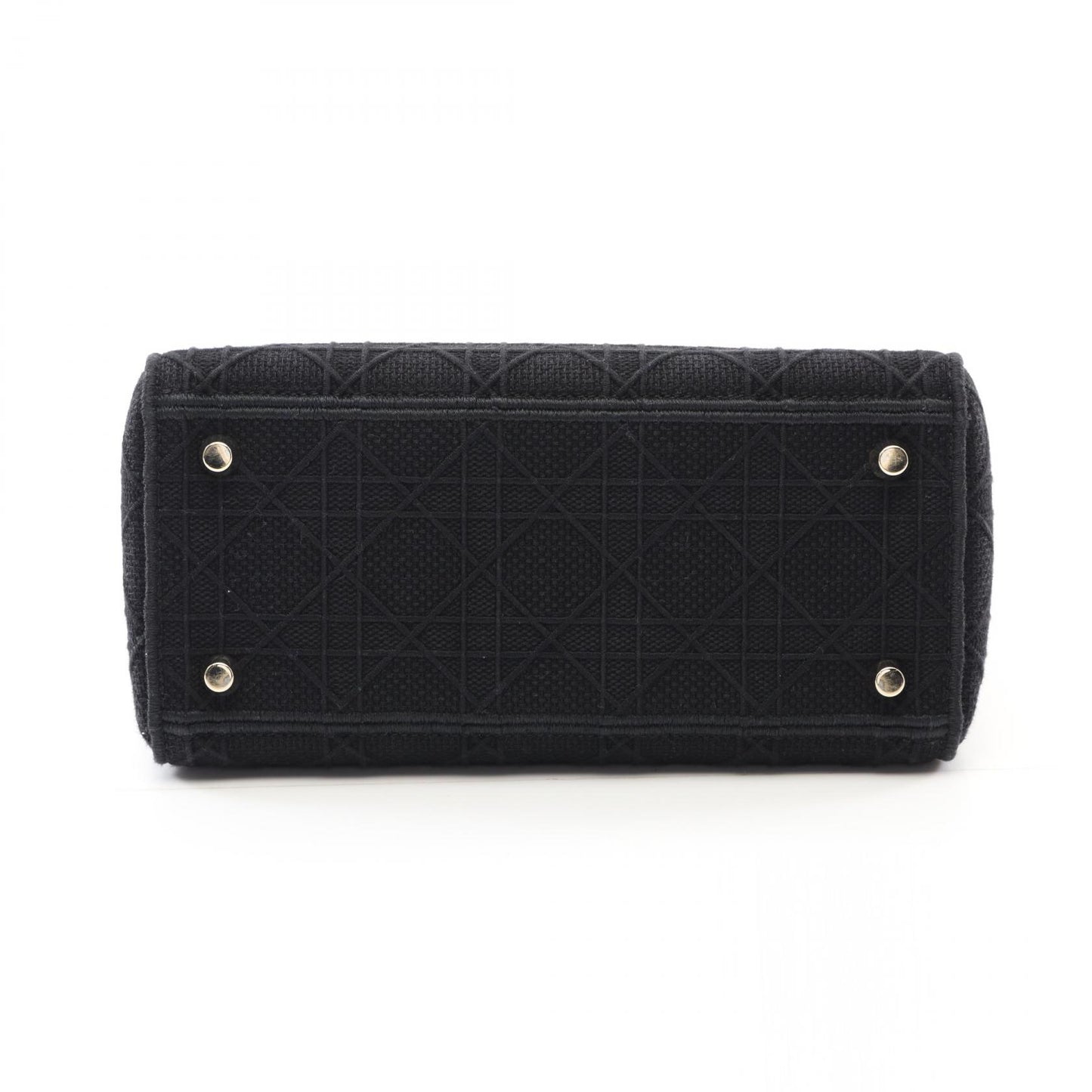 LADY D-LITE ミディアム カナージュ ハンドバッグ キャンバス ブラック 2WAY クリスチャンディオール バッグ Christian Dior