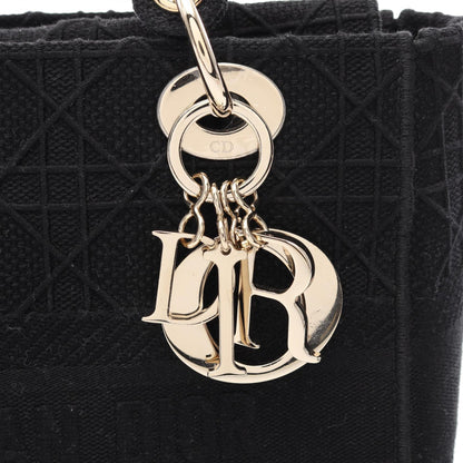LADY D-LITE ミディアム カナージュ ハンドバッグ キャンバス ブラック 2WAY クリスチャンディオール バッグ Christian Dior