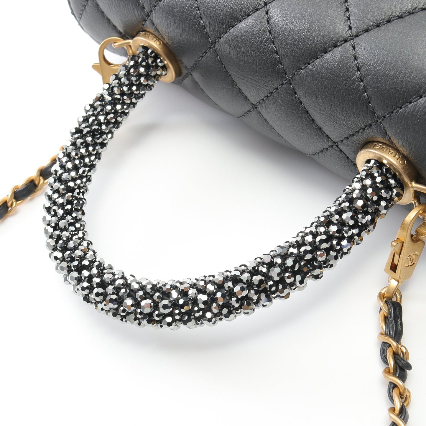 ココハンドル フラップ マトラッセ ハンドバッグ ラムスキン ブラック ゴールド金具 シャネル バッグ CHANEL