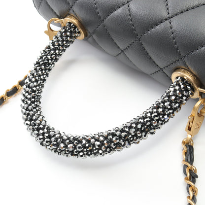 ココハンドル フラップ マトラッセ ハンドバッグ ラムスキン ブラック ゴールド金具 シャネル バッグ CHANEL
