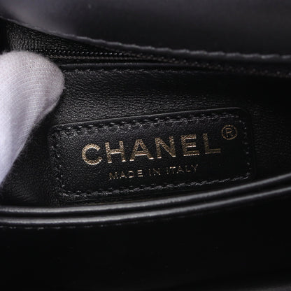 ココハンドル フラップ マトラッセ ハンドバッグ ラムスキン ブラック ゴールド金具 シャネル バッグ CHANEL