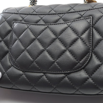ココハンドル フラップ マトラッセ ハンドバッグ ラムスキン ブラック ゴールド金具 シャネル バッグ CHANEL