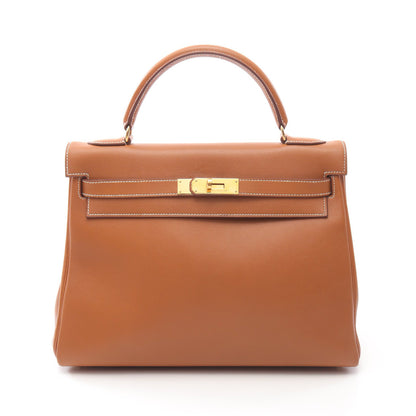 ケリー32 ゴールド ハンドバッグ シッキム ライトブラウン ゴールド金具 2WAY ○X刻印 エルメス バッグ HERMES