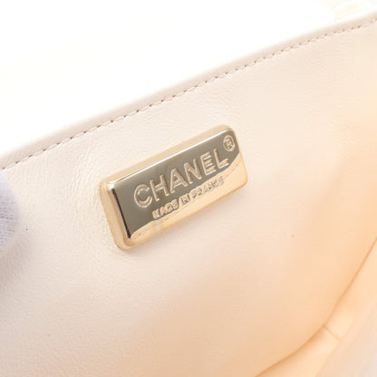 マトラッセ チェーンショルダーバッグ ファー レザー ホワイト ゴールド金具 2WAY シャネル バッグ CHANEL
