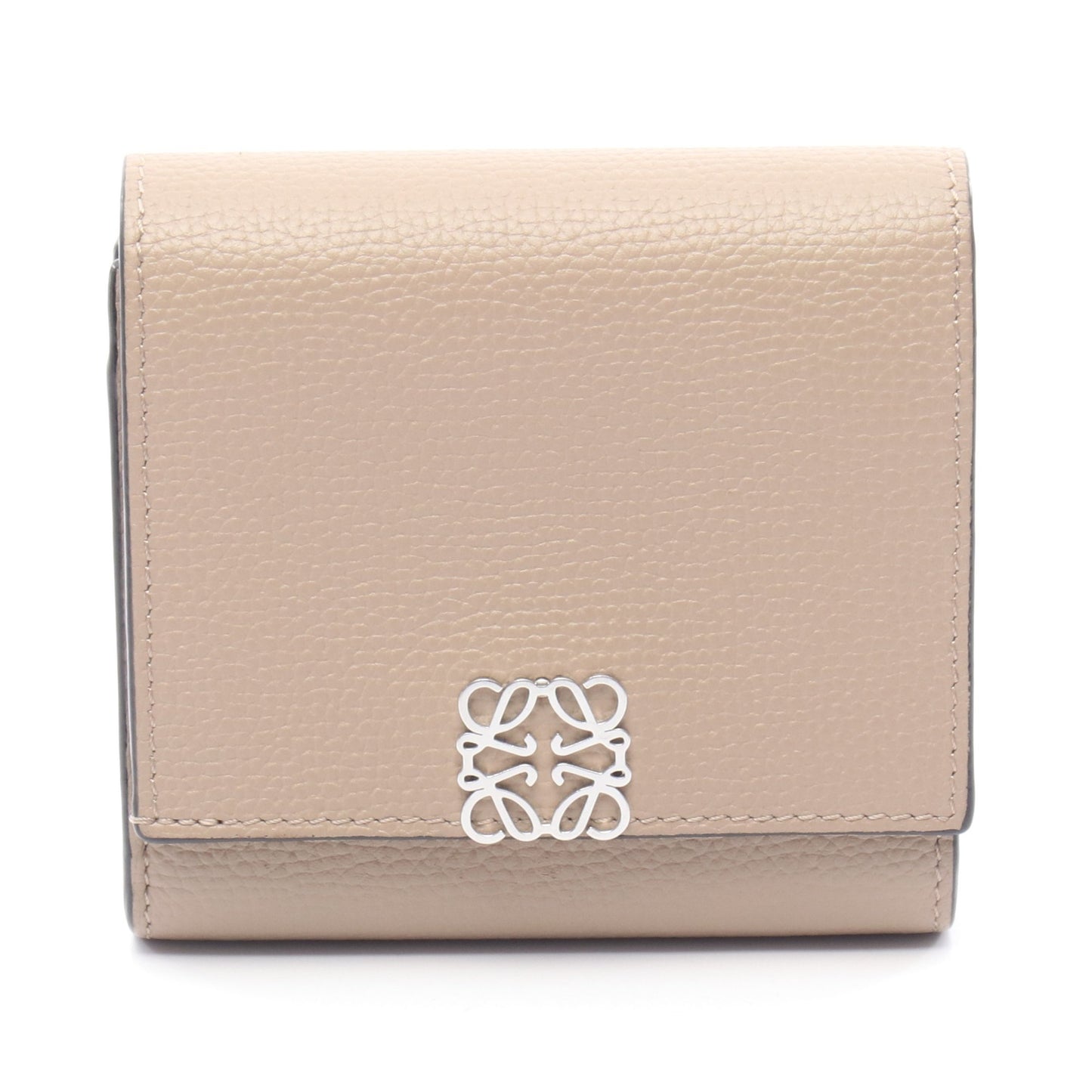 アナグラムコンパクトフラップウォレット 二つ折り財布 レザー グレーベージュ ロエベ 財布・小物 LOEWE