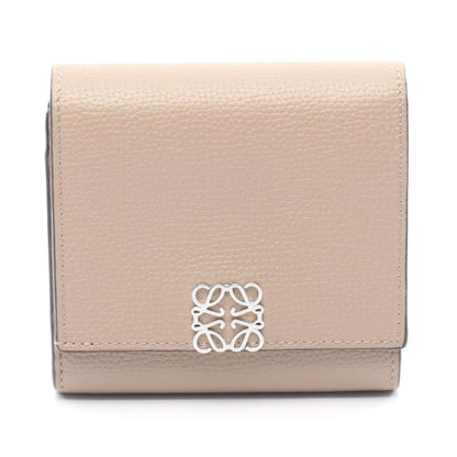 アナグラムコンパクトフラップウォレット 二つ折り財布 レザー グレーベージュ ロエベ 財布・小物 LOEWE