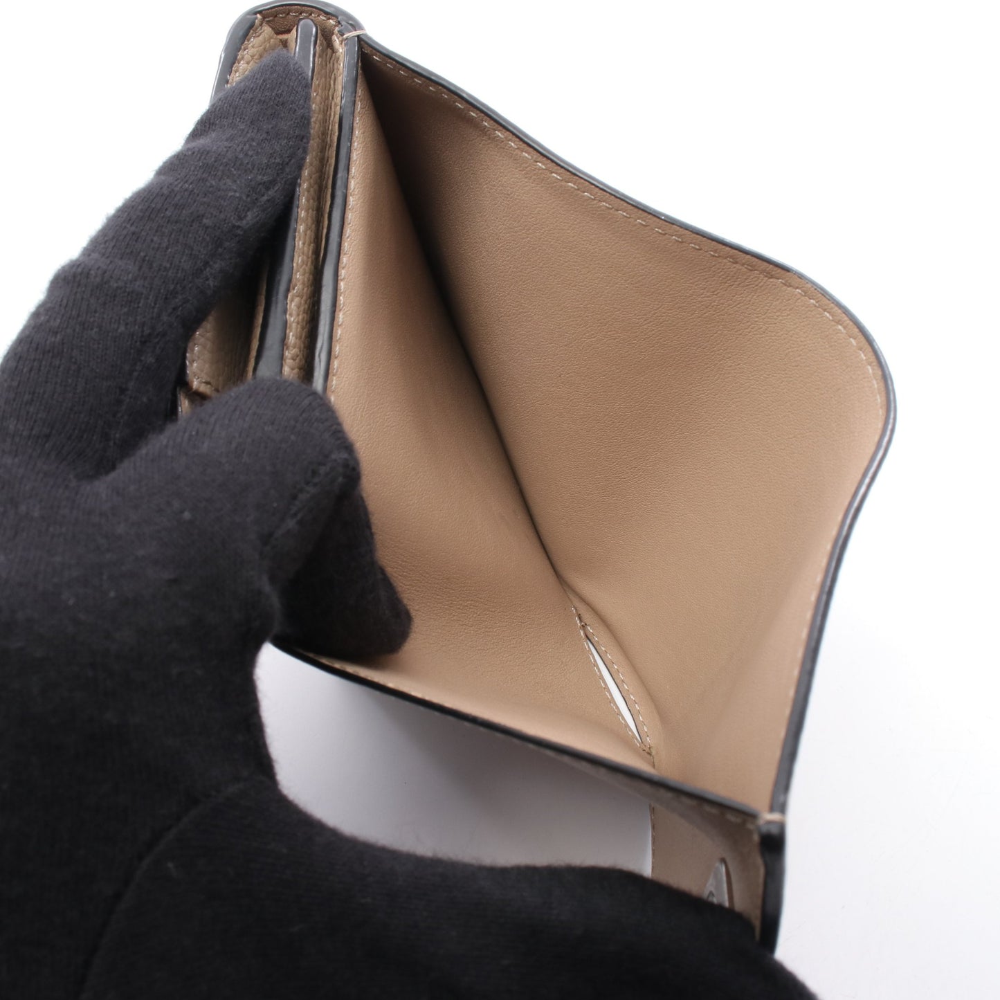 アナグラムコンパクトフラップウォレット 二つ折り財布 レザー グレーベージュ ロエベ 財布・小物 LOEWE