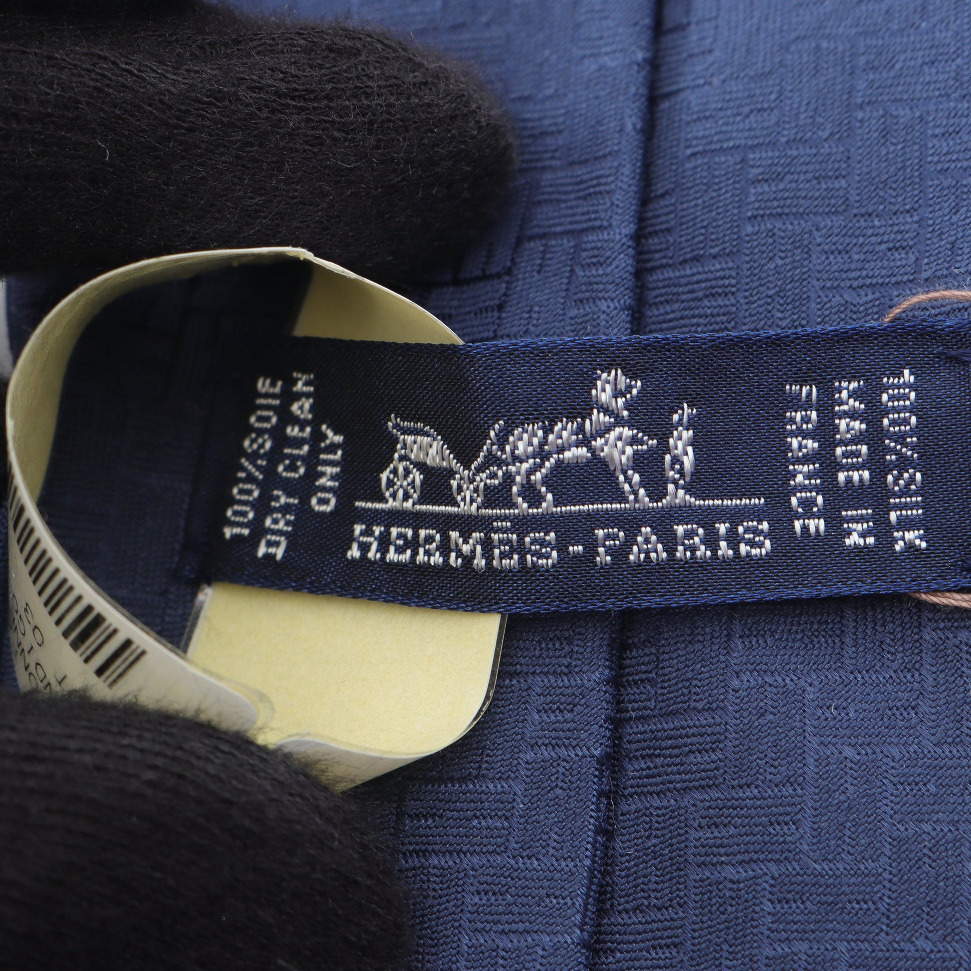 H柄 ネクタイ シルク ネイビー エルメス 財布・小物 HERMES