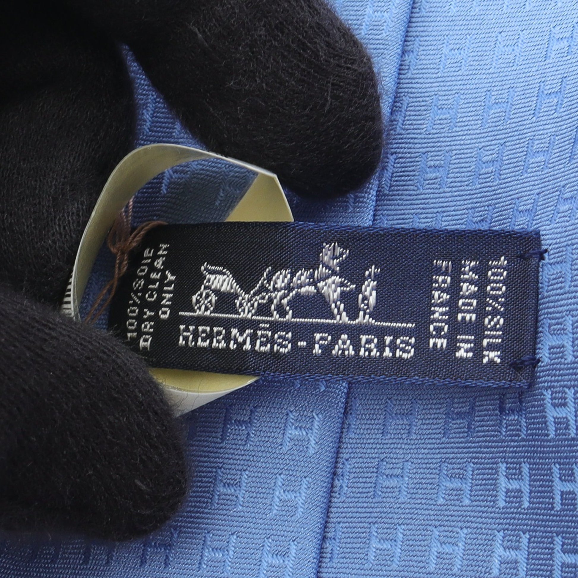 H柄 ネクタイ シルク ライトブルー エルメス 財布・小物 HERMES