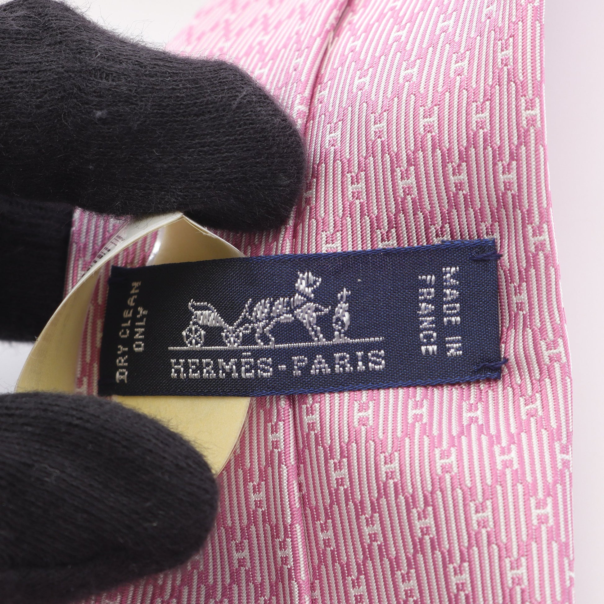 Hエコー ネクタイ シルク ピンク エルメス 財布・小物 HERMES
