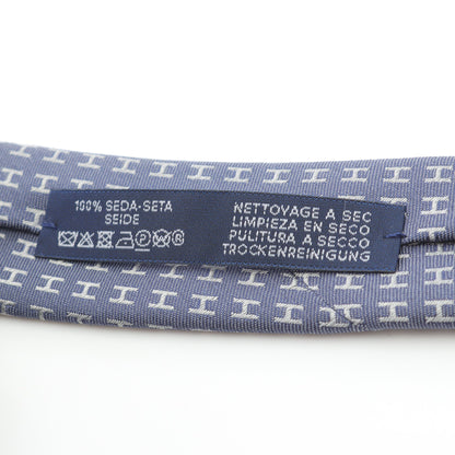 H柄 ネクタイ シルク ブルーグレー エルメス 財布・小物 HERMES