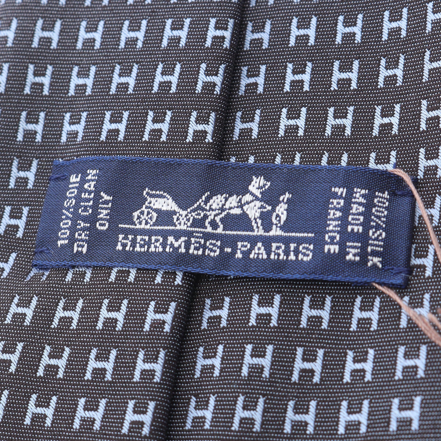H柄 ネクタイ シルク ダークグレー ブルーグレー エルメス 財布・小物 HERMES