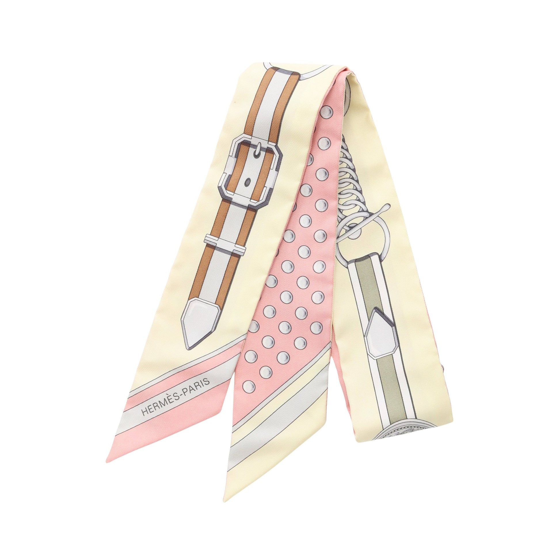 ツイリー GRAND TRALALA リボン スカーフ シルク ライトベージュ マルチカラー エルメス 財布・小物 HERMES