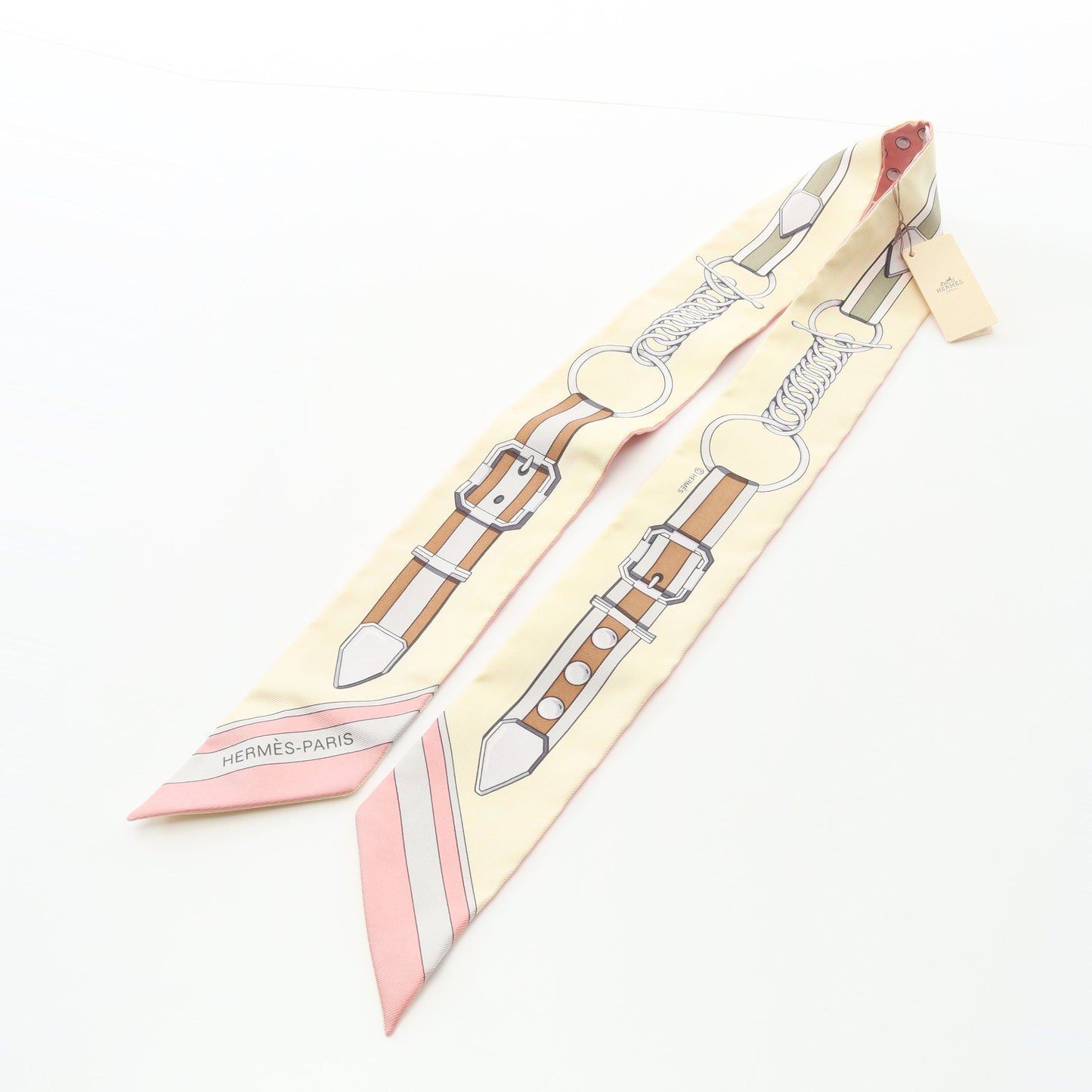 ツイリー GRAND TRALALA リボン スカーフ シルク ライトベージュ マルチカラー エルメス 財布・小物 HERMES