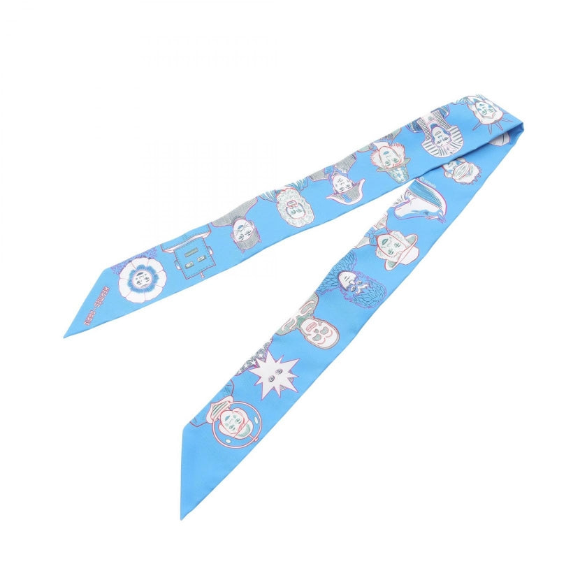 ツイリー DRESS CODE リボン スカーフ シルク ライトブルー マルチ