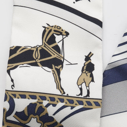 ツイリー EX-LIBRIS リボン スカーフ シルク ホワイト マルチカラー エルメス 財布・小物 HERMES