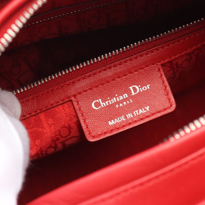 レディディオール ラージ ハンドバッグ レザー レッド 2WAY クリスチャンディオール バッグ Christian Dior