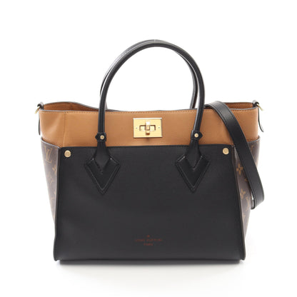 オンマイサイド MM モノグラム ノワール ハンドバッグ レザー PVC ブラック ブラウン ライトブラウン 2WAY ルイヴィトン バッグ LOUIS VUITTON
