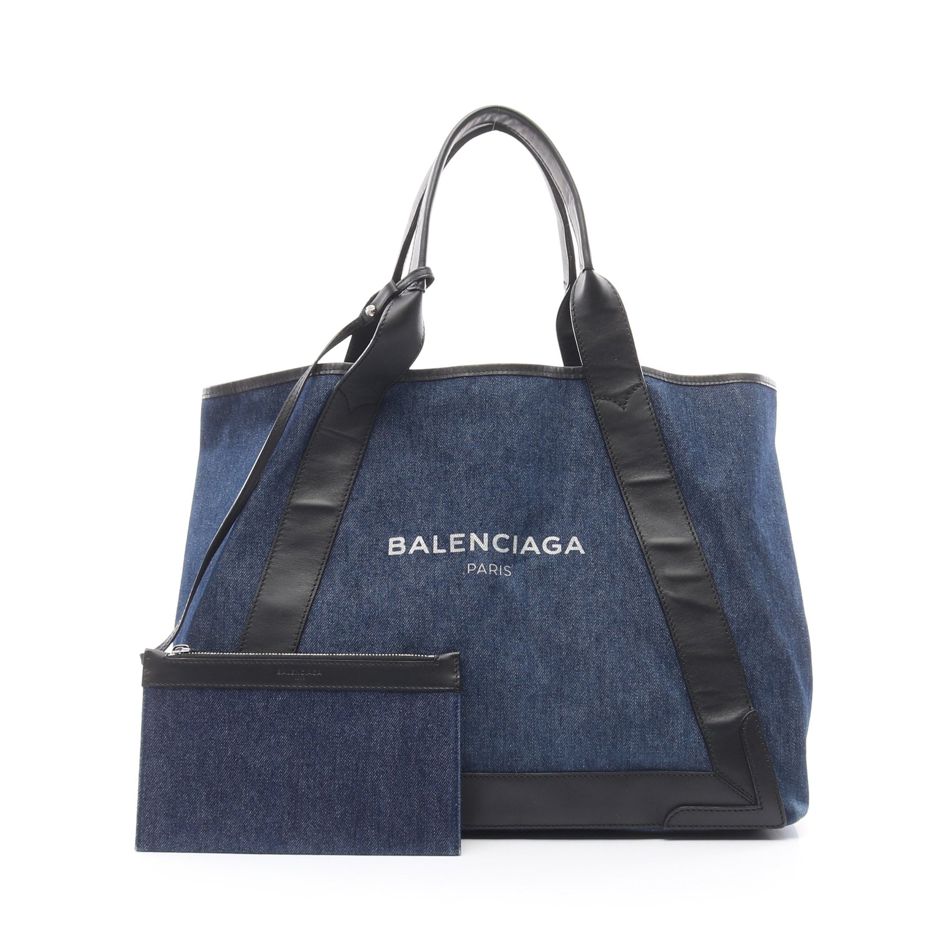 NAVY CABAS ネイビーカバ M ハンドバッグ トートバッグ デニム レザー  