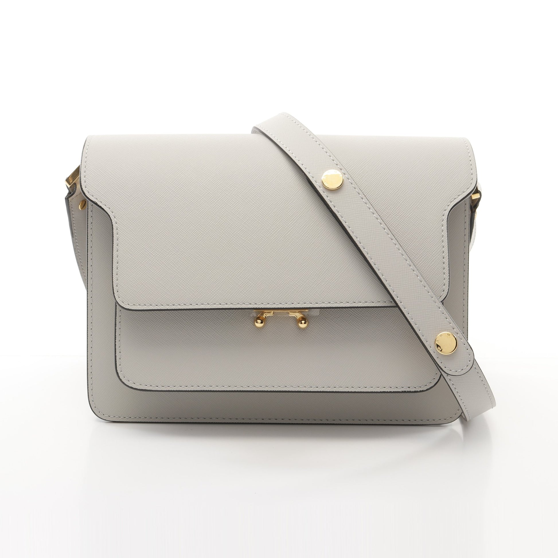 TRUNK BAG トランクバッグ ショルダーバッグ レザー ライトグレー 