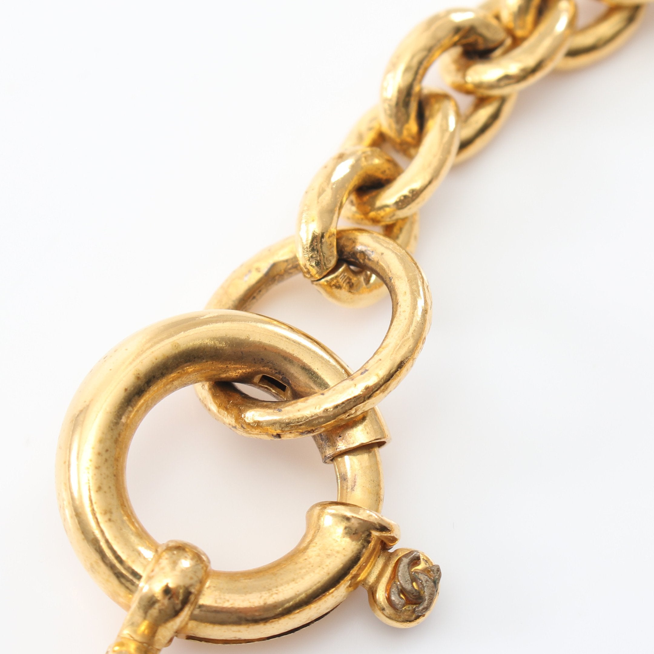 ココマーク ネックレス GP ラインストーン ゴールド グリーン レッド