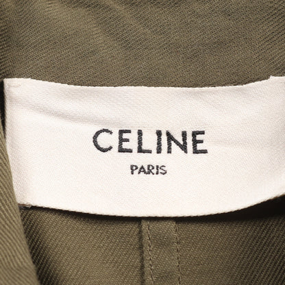 ミリタリーポケットシャツワンピース トリオンフ ワンピース コットン カーキグリーン セリーヌ ワンピース CELINE