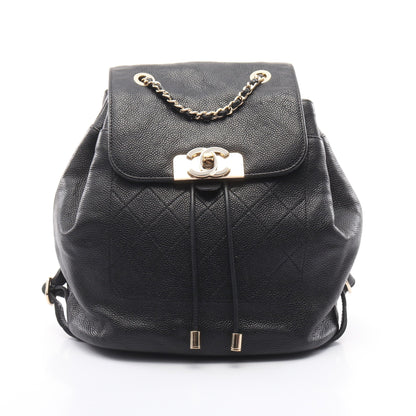 マトラッセ バックパック リュックサック キャビアスキン ブラック ゴールド金具 シャネル バッグ CHANEL