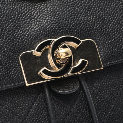マトラッセ バックパック リュックサック キャビアスキン ブラック ゴールド金具 シャネル バッグ CHANEL