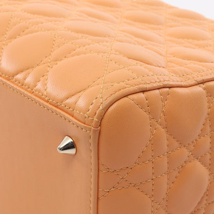 LADY DIOR レディディオール カナージュ ハンドバッグ レザー オレンジイエロー 2WAY クリスチャンディオール バッグ Christian Dior