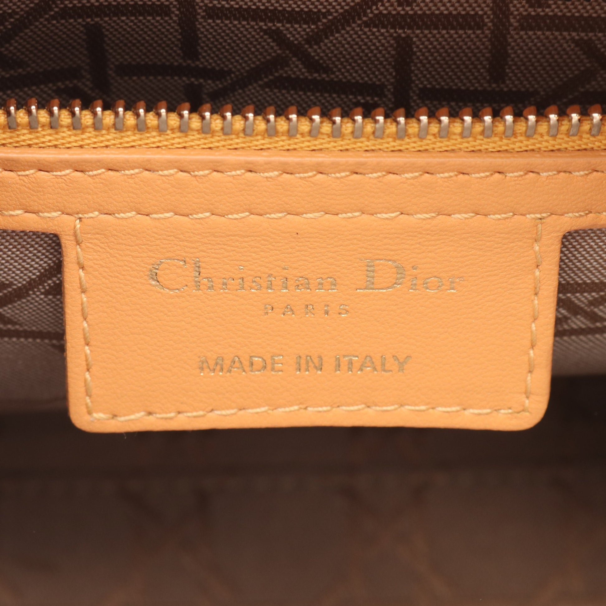 LADY DIOR レディディオール カナージュ ハンドバッグ レザー オレンジイエロー 2WAY クリスチャンディオール バッグ Christian Dior