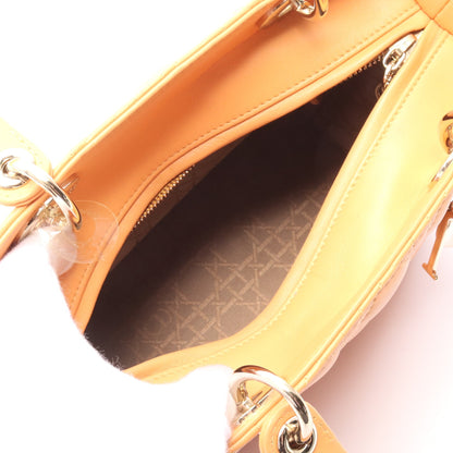 LADY DIOR レディディオール カナージュ ハンドバッグ レザー オレンジイエロー 2WAY クリスチャンディオール バッグ Christian Dior