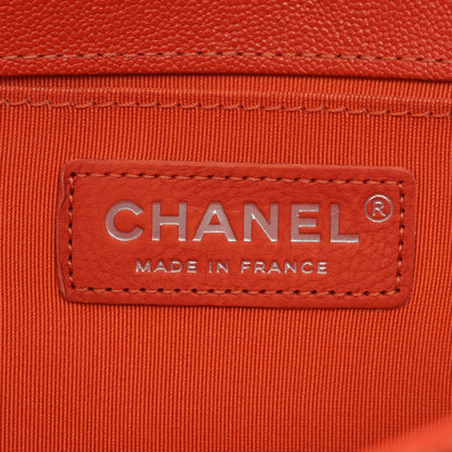 ボーイシャネル スモール チェーンショルダーバッグ キャビアスキン オレンジ アンティークシルバー金具 シャネル バッグ CHANEL